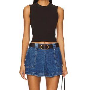[NEW] GRLFRND Ivy Pleated Mini Skirt - Size 25 - Big Sur Wash